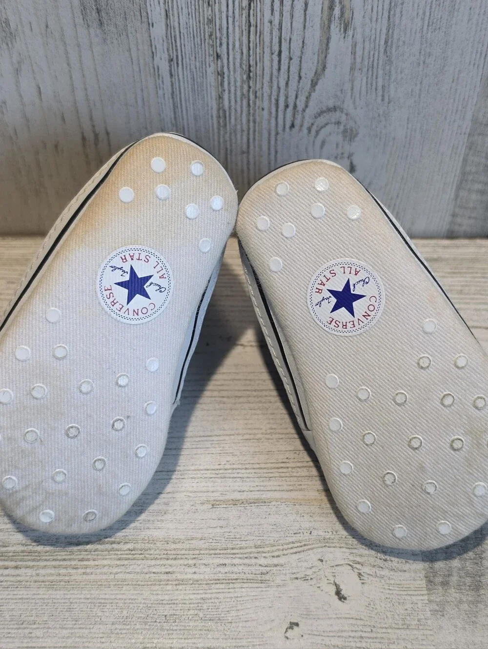 Converse First Star Baby Crib Shoes Size 2 3-6M Black White Chuck Taylor w Box